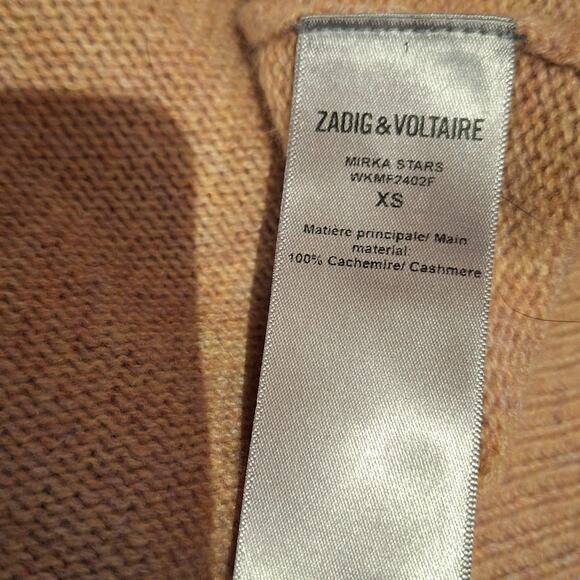 Zadig & Voltaire Mirka Stars Cashmere Cardigan Sweater Top Oversized XS 2023 - Picture 9 of 11